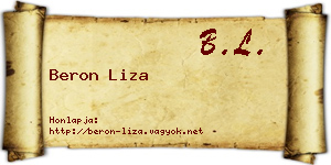 Beron Liza névjegykártya
